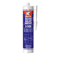 S-100 MASTIC SILICONE SANITAIRE BLANC BASE ACÉTIQUE CART 300 ML