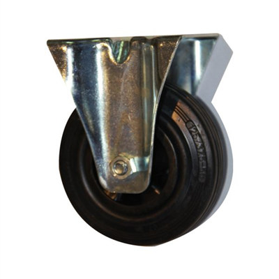 Roulette standard fixe caoutchouc noir diamètre 160 mm