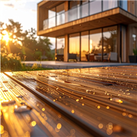 Lame de terrasse bois avec face rainurée - Pin traité Classe 4 marron hydrofugé - Orkka - 147 x 27 mm - Longueur 2,70 m