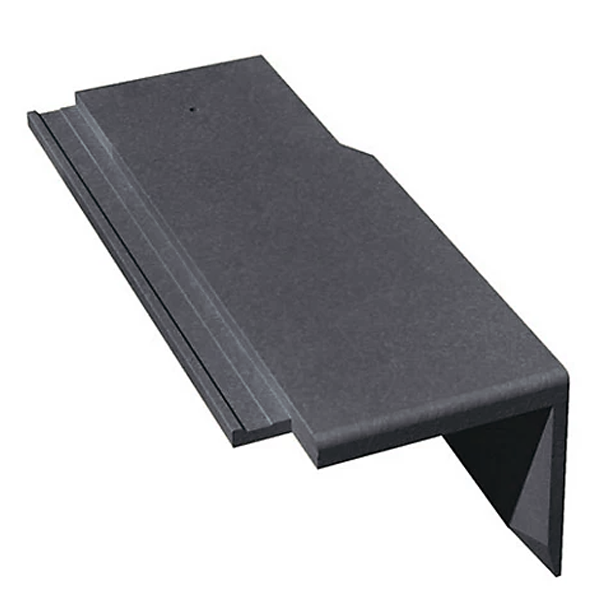 Demi-tuile de rive universelle droite en béton - Nobilee - Ardoise - 42 x 14.5 cm