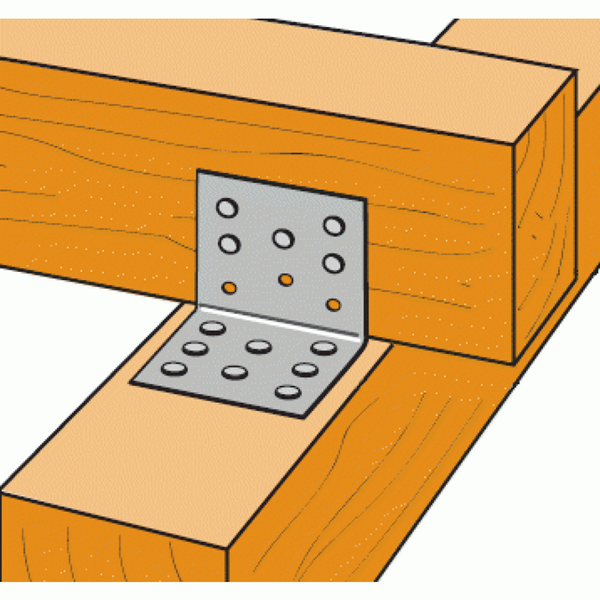 Équerre simple ES11/60 pour assemblages sur bois 80x80x60 mm