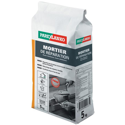 Mortier de réparation fibré pour bétons parpaing et briques - Parexlanko - sac de 5 kg