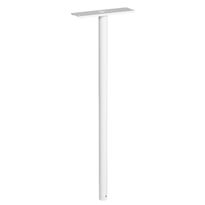 Pied pour boîte aux lettres individuelle - Piquet rond en acier - Ø 45 mm - Hauteur 1,10 m - Blanc