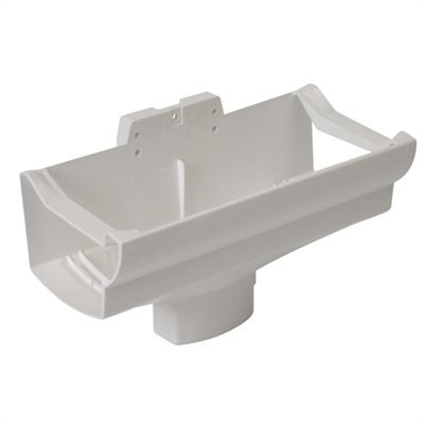 Naissance centrale à dilatation Nicoll NAD289B pour gouttière LG28 - Techtan - tube ovoïde 90 x 56 mm - blanc