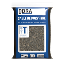 Sable porphyre 0/5 mm - Pour mélanges bitumineux et traitement des routes - 2,7 g/cm³ - Sac de 25 kg
