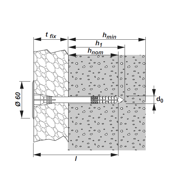 Cheville à frapper avec clou pour isolants souples et rigides - Super ISO II - 10,0 MM/155 MM x 200,0 MM - Boîte de 200