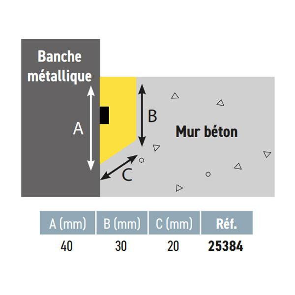 Règle d'arase magnétique 40 x 30 x 20 mm - Longueur 1.25 m - Cofrasud