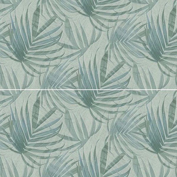 Faïence murale florale rectifiée - Colorful - 90,0 CM x 30,0 CM - ép. 8,40 MM - Décor Selecta Turquoise