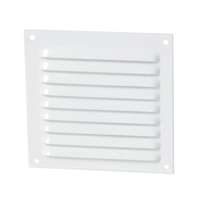 Grille de ventilation Nicoll à persiennes avec moustiquaire - Extérieur - 200 x 200 mm -  Aluminium blanc