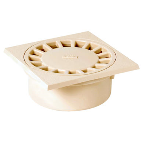Siphon de cour carré 15 x 15 cm recueillement des eaux de ruissellement - SC456S Nicolle - PVC Sable