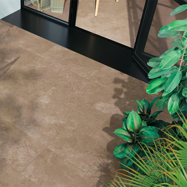 Carrelage intérieur en grès cérame rectifié effet pierre Diesis - 60,0 CM x 60,0 CM - ép. 8,00 MM - Greige