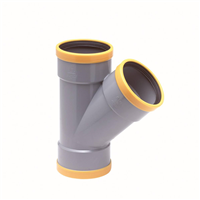 CULOTTE PVC CR8 FEMELLE FEMELLE FEMELLE 45° 250X250 ASSAINISSEMENT A JOINT