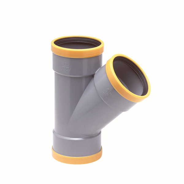 CULOTTE PVC CR8 FEMELLE FEMELLE FEMELLE 45° 250X250 ASSAINISSEMENT A JOINT