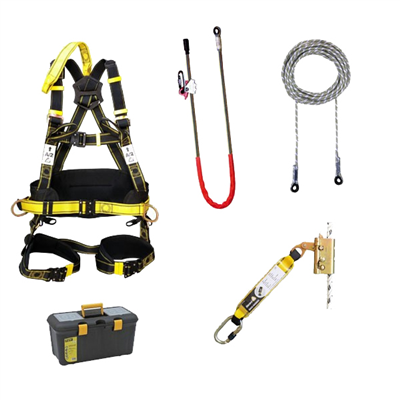 Kit harnais antichute spécial élagueur Levac avec stop-chute cordage longe et valisette