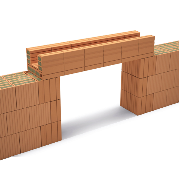 Brique poteau linteau chaînage feuillure auto-isolante - Climamur 36 - réservation 165 x 150 mm - L.249 MM x l.365 MM x H.249 MM