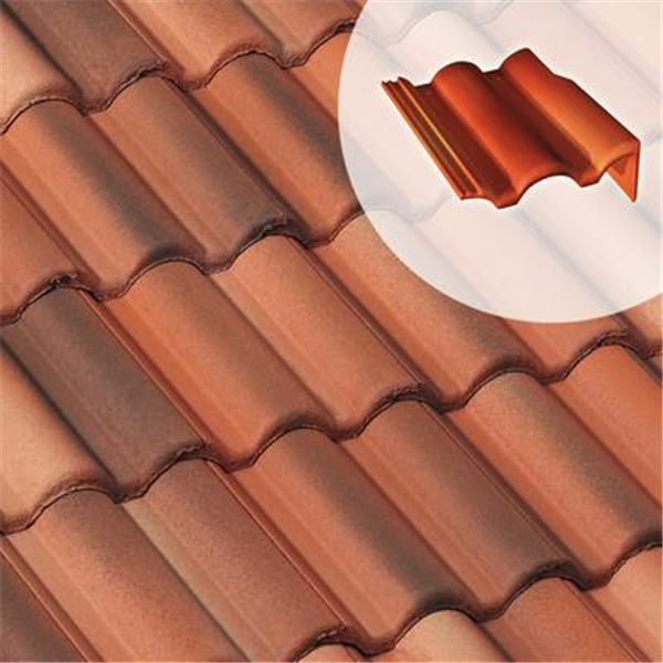 Tuile de rive droite en béton avec rabat - Plein ciel - Muscade - 42 x 33.5 x 15.5 cm