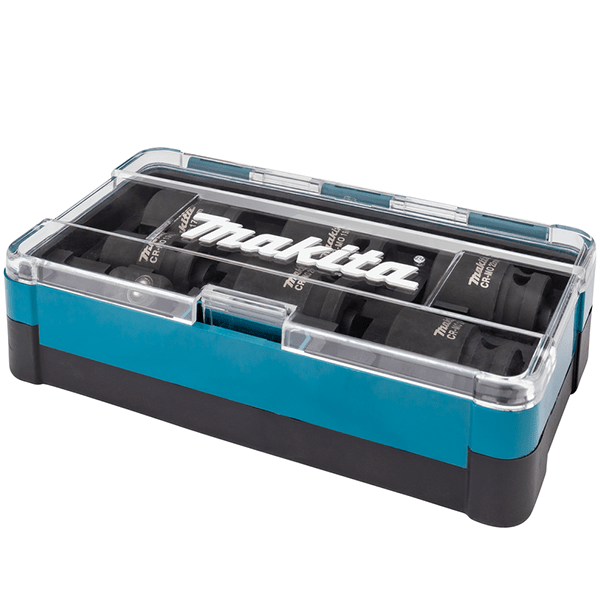 Coffret douilles à choc 1/2" Makita avec adaptateur 1/4" diamètre 13-17-19-21-22-24 mm