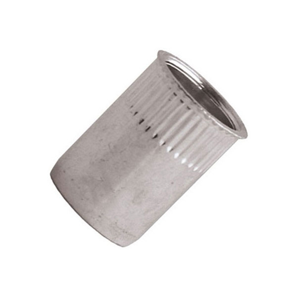 Écrou aveugle cranté - Inox A2 - M4x10 - Diamètre perçage 6 mm - Tête réduite - Boîte de 200
