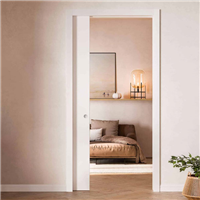 Kit habillage porte intérieure Speedy revêtu blanc pour châssis à galandage Unique 95/100 de largeur 63 à 103 cm