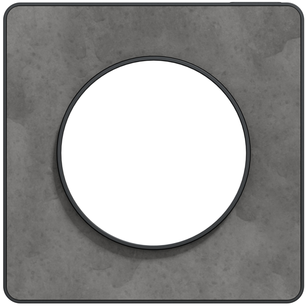 Plaque de finition simple Schneider Odace Touch pour 1 poste encastré - ardoise liseré anthracite