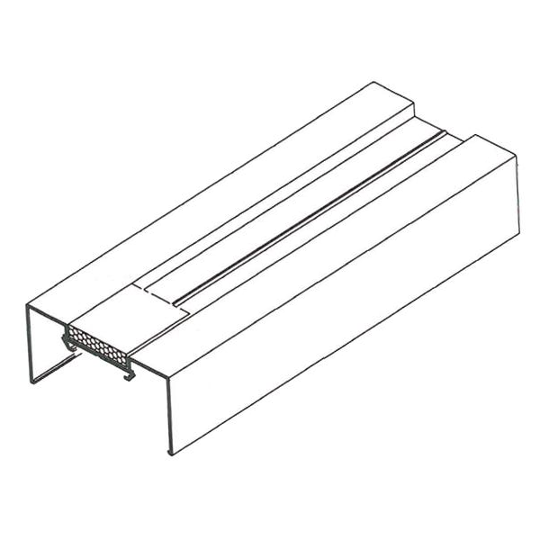 Lisse mur/plafond KTY T1LIS avec mousse isophonique collée - aluminium blanc - longueur 3,00 M