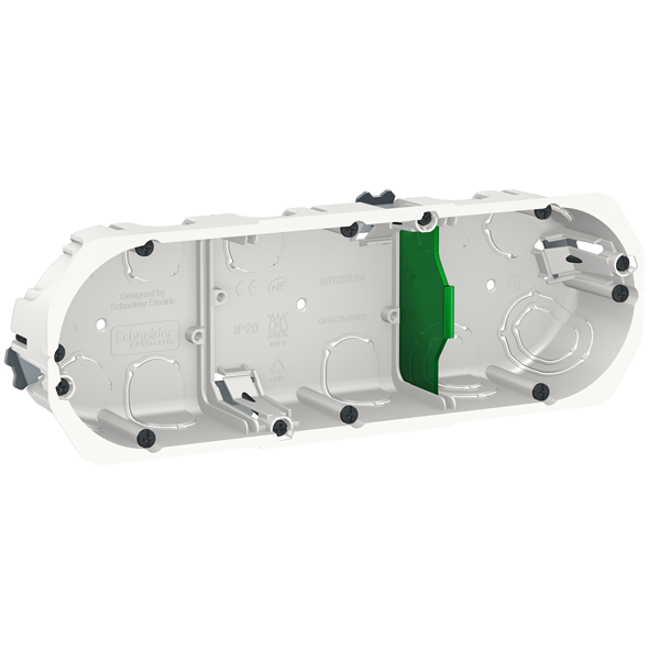 Boîte d'encastrement triple Schneider Multifix pour cloison creuse - IP20 - Ø 67 mm - profondeur 40 mm