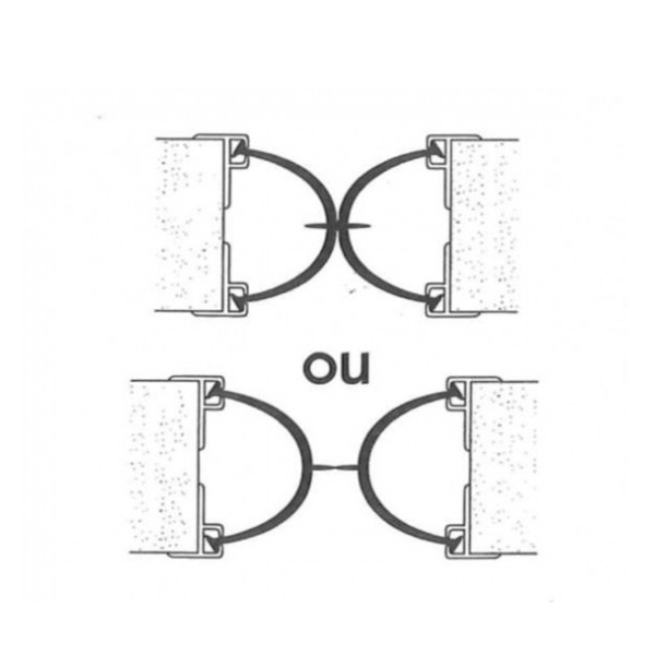 Joint isolation coupe-feu porte va-et-vient 36 à 44 mm d'épaisseur - 2.5 m - Caoutchouc noir