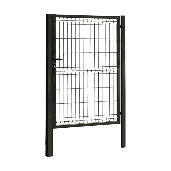 Portillon de jardin en acier galvanisé - Hercules - 1,00 m x 1,20 m - Gris RAL 7016