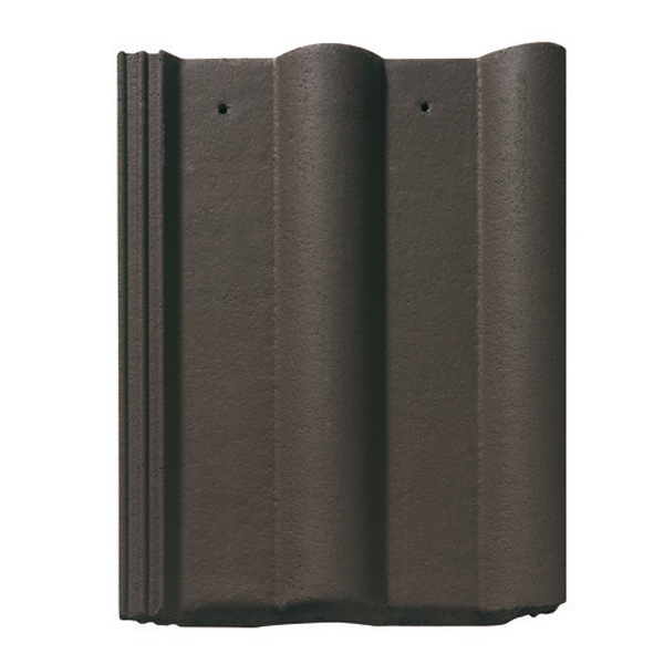 Tuile béton Double Romane - grand moule faible relief - Monier - 42 x 33 cm - Brun