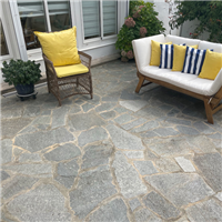 Pierres naturelles LUSERNE - pose Opus incertum - Ép. 2 à 4 cm - Gris/vert