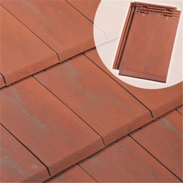 Tuile en terre cuite - Alpha 10 - emboîtement grand moule faiblement galbée à pureau plat - Rouge ancien