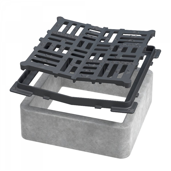 Grille Fonte Concave Avec Cadre 400x400 C250 PMR - NF