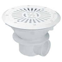Bonde de fond de piscine liner Astralpool Parker - corps et grille en ABS blanc - diamètre 210 mm - 13 m³/h max
