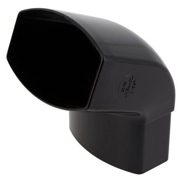 Coude ovoïde Nicoll pour tube de descente 90 x 56-mm - Angle 67°30 - Mâle/Femelle - Techtan - Noir