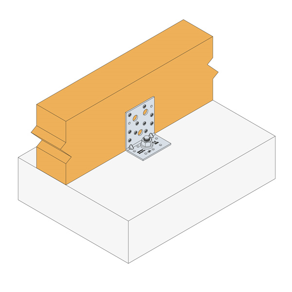 Equerre de fixation renforcée pour assemblage charpente - AE48-R - 90 x 48 x 48 mm - ép. 3 mm