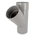 Culotte simple mâle/femelle Nicoll pour évacuation eaux usées - Diamètre 125 mm - Degré angle 45° - PVC - Gris