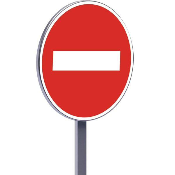 Panneau de sens interdit Taliaplast B1 classe 1 - signalisation permanente - 650 mm