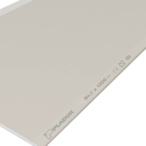Plaque de plâtre standard Pladur N BA6,5 - 3,00 M x 1,20 M - ép. 6,5 MM