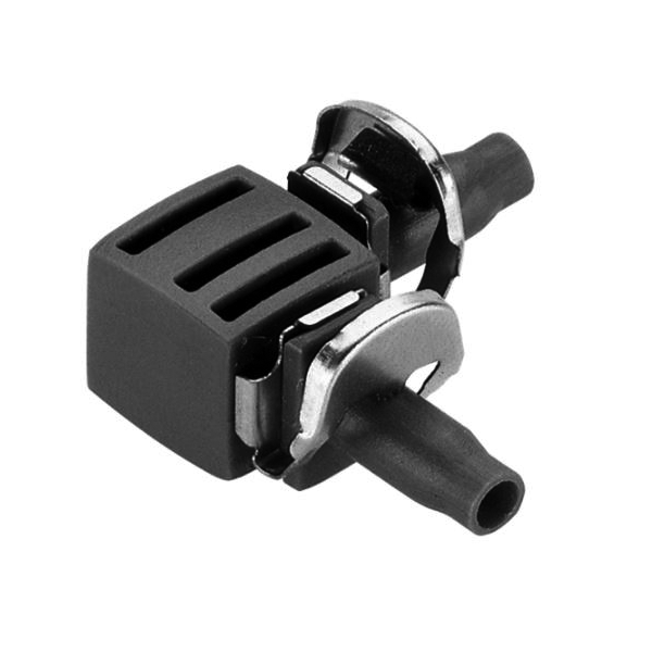 Raccord coude pour tuyau arrosage goutte à goutte Ø 4,6 mm - Jonction 90° - Gardena - Par 10