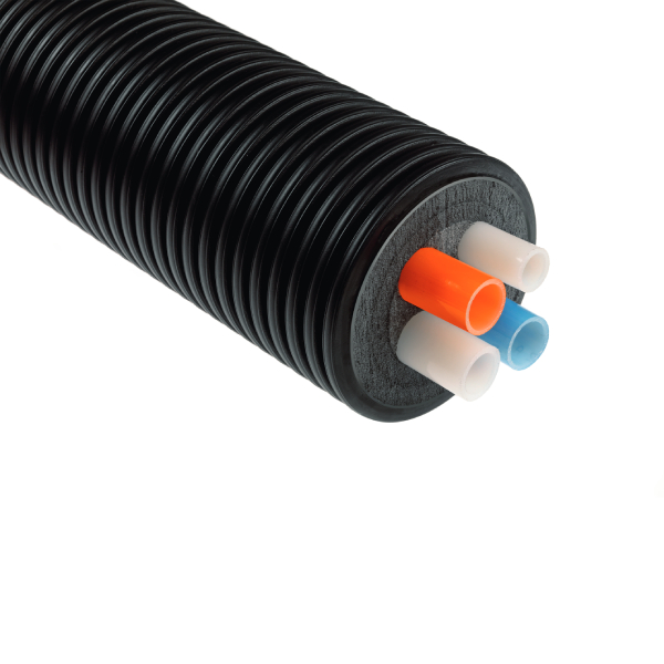 Tube quadruple chauffage et sanitaire - 2 x ø 32 x 2,9 mm + 1 x ø 25 x 3,5 mm + 1 x ø 20 x 2,8 mm - Gaine ø 160 mm - Longueur 100 m