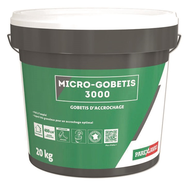 Gobetis d'accrochage pour enduits monocouches - Micro-Gobetis 3000 Parex - Seau de 20 kg