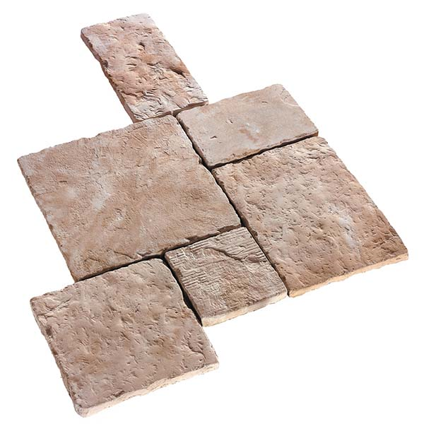 Dalle terrasse pierre reconstituée - Manoir - Gironde - Pack A avec 6 formats différents - Ép. 40,00 MM