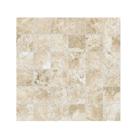 Carrelage mosaïque intérieur en grès cérame émaillé Edilis effet pierre de Travertin - 30,0 CM x 30,0 CM - Beige