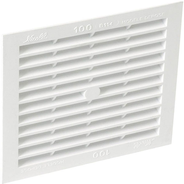 Grille d'aération carrée B114 Nicoll 15,4 x 15,4 x 1,5 cm