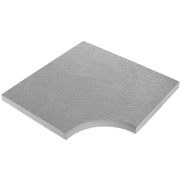 Margelle d'angle plate en béton - Espace - 50,0 CM x 50,0 CM - ép.34,00 MM - teinte Gris minéral