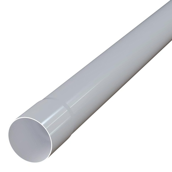 Tuyau de descente manchonné MEP 854 pour gouttière GD25 - PVC Blanc - diamètre 80 MM - longueur 4 M
