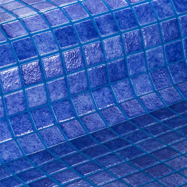 Mosaïque en émaux de verre grip Safe Bleu foncé - carreau de 2,5 x 2,5 cm - trame de 31,2 x 49,5 cm