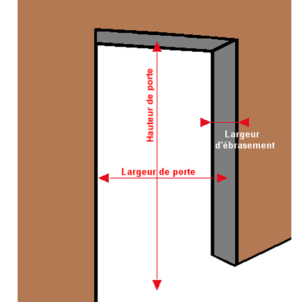 Ébrasement complet blanc pour porte Mosel Türen - bords design - sens droit poussant - 204 x 83 cm - 70 mm