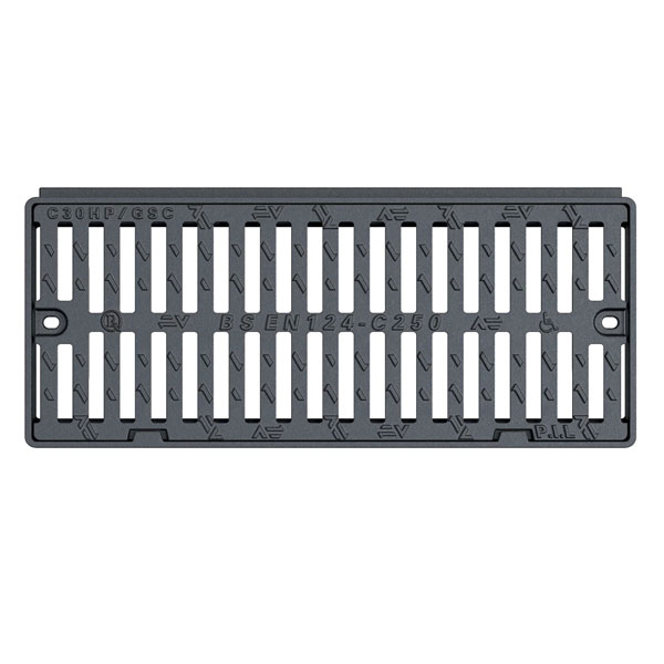Grille avaloir en fonte avec cadre renforcé C250 PMR - 768 x 320 mm - Hauteur 100 mm
