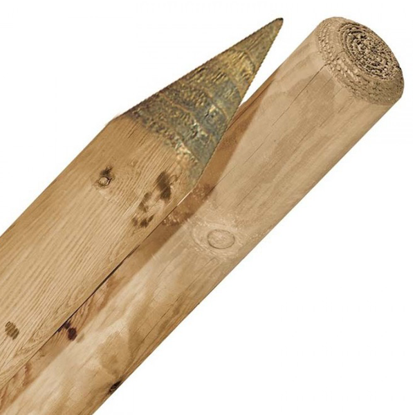 Piquet de clôture en bois rond et épointé - diamètre 60/80 mm - longueur 1,00 M